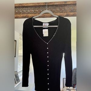 Black Unique Cardigan created using crystals from Swarovski ComponentsNWT
